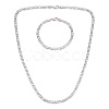 Brass Figaro Chain Necklaces and Bracelets Sets SJEW-N0039-01P-1