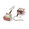 Alloy Piled Book Shape Dangle Earrings for Women EJEW-B015-02-2