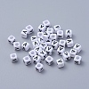 Letter V Cube Acrylic Beads X-PL37C9308-V-2