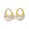 Brass with Transparent Resin Hoop Earrings EJEW-Q391-32G-2