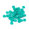 Flat Round Handmade Polymer Clay Beads CLAY-R067-6.0mm-34-4