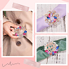 Gorgecraft 3Pcs 3 Style Colorful Dyed Quartz Flower & Heart Brooch Pins FIND-GF0005-31-5