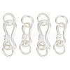 GOMAKERER 4Pcs 2 Styles 925 Sterling Silver S-Shaped Hook Clasps STER-GO0001-16-1