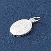 999 Fine Silver Oval with Virgin Religious Medal Charms with Jump Rings STER-C006-01S-2