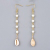 Glass Pearl Dangle Earrings EJEW-JE03187-3