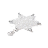 Snowflake Glass Bead Pendant Decorations HJEW-JM00975-3