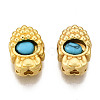 4-Hole Synthetic Turquoise Beads KK-S310-36A-1