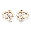 Brass Micro Pave Clear Cubic Zirconia Charms X-KK-T056-57G-NF-2