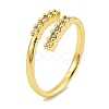 Brass Micro Pave Cubic Zirconia Adjustable Rings for Women RJEW-S392-17G-1