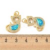 Brass Micro Pave Cubic Zirconia with Synthetic Opal Pendants KK-D096-04A-G-3