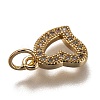 Brass Micro Pave Clear Cubic Zirconia Charms ZIRC-B002-60-4