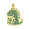 Real 18K Gold Plated Brass Micro Pave Cubic Zirconia Pendant KK-R159-32G-1