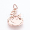 Brass Cubic Zirconia Pendants ZIRC-G144-01RG-3