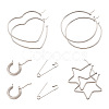 201 Stainless Steel Hoop Earrings Sets EJEW-PJ0001-02-2