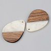 Opaque Resin & Walnut Wood Pendants X-RESI-S389-010A-C04-2