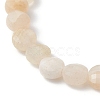 Natural Topaz Jade Faceted Nugget Beads Stretch Bracelet BJEW-JB07218-02-4