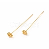 Brass Crystal Rhinestone Flower Head Pins X-KK-A178-03G-2