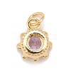 Brass Inlaid Clear Cubic Zirconia Charms KK-A161-34G-E-2