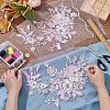 3D Flower Beading Polyster Embroidery Ornaments Accessories DIY-WH0622-001B-3