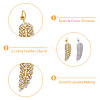 DICOSMETIC 4Pcs 2 Colors Brass Micro Pave Clear Cubic Zirconia Pendants KK-DC0003-23-5