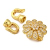 Brass Micro Pave Cubic Zirconia Fold Over Clasps KK-A230-07G-02-2