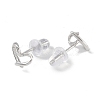 Anti-Tarnish Heart Rhodium Plated 999 Sterling Silver Stud Earrings for Women EJEW-S215-18P-2