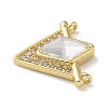 Brass Micro Pave Clear Cubic Zirconia Pendants KK-U046-09G-2