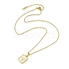 Ion Plating(IP) Rectangle with Initial Letter 304 Stainless Steel Pendant Necklace NJEW-R265-04G-V-3