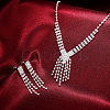 Shining Brass Rhinestone Wedding Bride Jewelry Sets SJEW-BB15882-7
