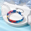 Glass Seed Beads Flower Beaded Bracelets BJEW-MZ00091-2