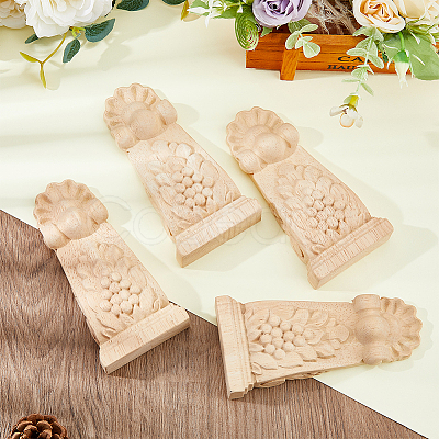 Rubber Wood Carved Onlay Applique AJEW-WH0248-464-1