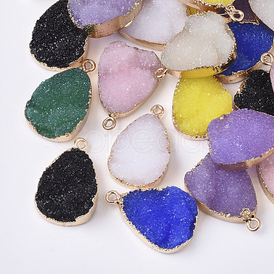 Druzy Resin Pendants RESI-S383-018-1