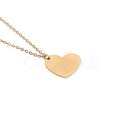 Stainless Steel Heart Pendant with Mirror Polished Surface and Engravable Design ST0415190-1