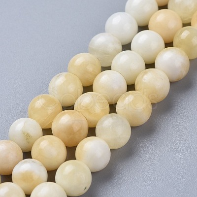 Natural Honey Jade Beads Strands G-K153-B26-8mm-01-1