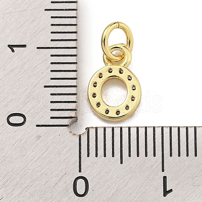 Initial Letter Brass with Cubic Zirconia Charms KK-Q814-26O-G-1