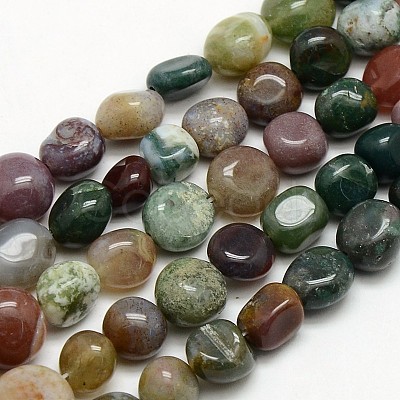 Natural Indian Agate Nuggets Bead Strands G-L154-01-1