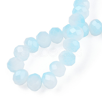 Two-Tone Imitation Jade Glass Beads Strands X-GLAA-T033-01C-05-1