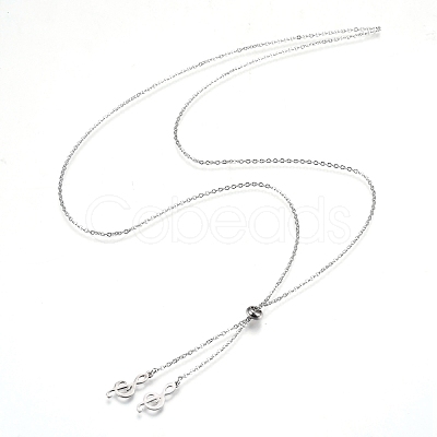 Non-Tarnish Adjustable 304 Stainless Steel Lariat Necklaces NJEW-Z005-01P-1