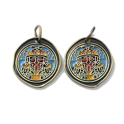 Brass Enamel Pendants KK-M284-13AB-1