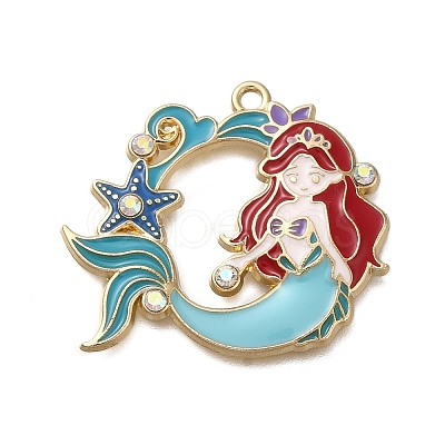 Alloy Enamel Pendants ENAM-S021-01G-B-1