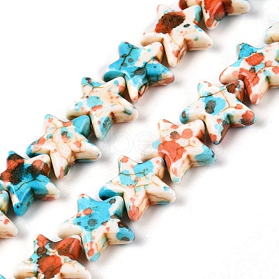 Spray Painted Synthetic Turquoise Beads Strands UNKW-T001-11I-1