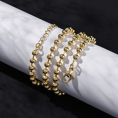 Rack Plating Brass Ball Chain Necklaces for Women NJEW-A035-04G-02-1