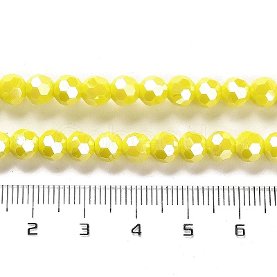 Electroplate Opaque Glass Beads Strands EGLA-A035-P6mm-A04-1