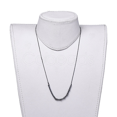 Adjustable Non-magnetic Synthetic Hematite Necklaces NJEW-JN02704-04-1