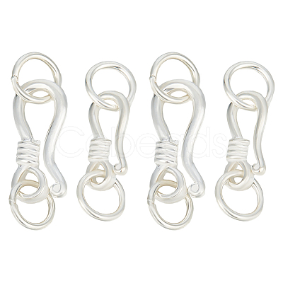 GOMAKERER 4Pcs 2 Styles 925 Sterling Silver S-Shaped Hook Clasps STER-GO0001-16-1