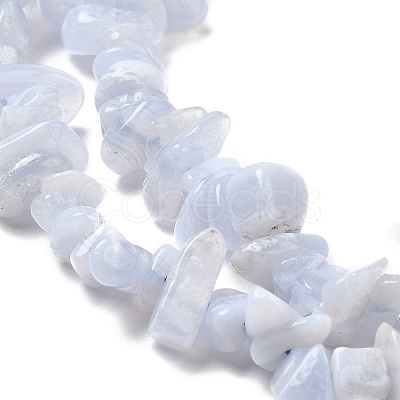 Natural Blue Lace Agate Chip Beads Strands X-G-E271-73-01-1