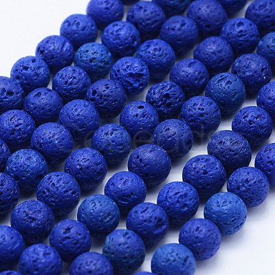 Natural Lava Rock Beads Strands G-F531-6mm-G-1