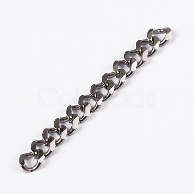 Tarnish Resistant Men's Jewelry Making 201 Stainless Steel Curb Chains CHS-A003B-1.2mm-1