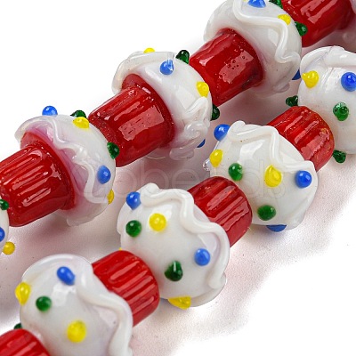 Handmade Bumpy Lampwork Beads Strands LAMP-C013-01-1