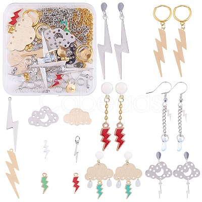 DIY Lighting Bolt Drop Earring Making Kit DIY-SZ0009-46-1